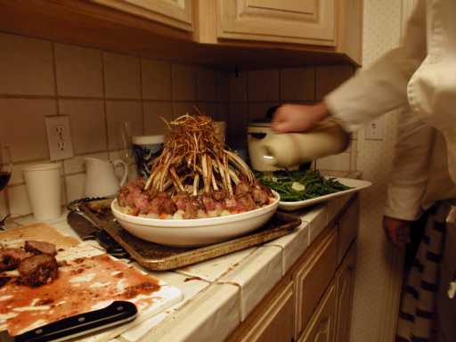 Prepping the lamb